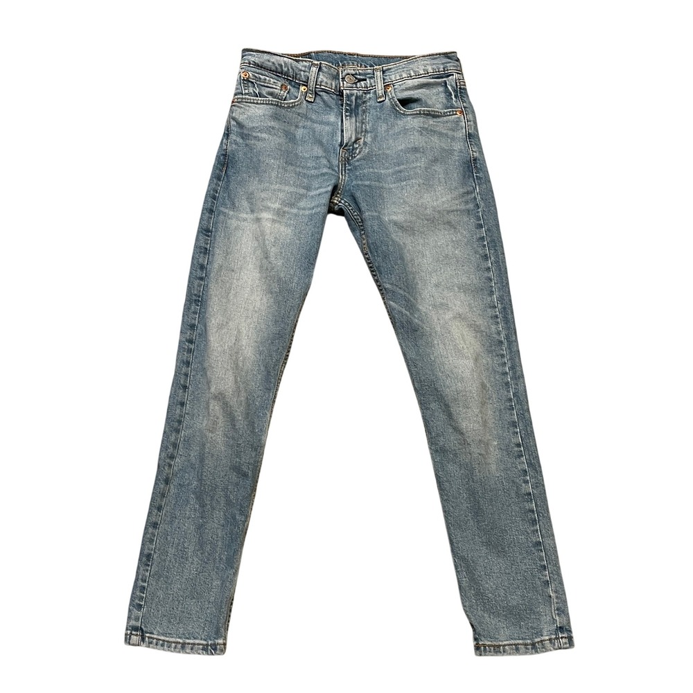 Levis 512 Slim Taper Jeans Mens 28x30 Light Wash Blue Denim Pants Stretch - Picture 2 of 6